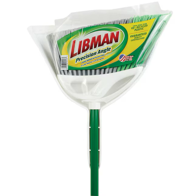 Libman 13-in Poly Fiber Multi-surface Angle with Dustpan Upright Broom