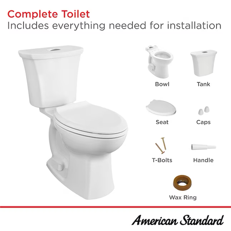 American Standard Edgemere White Dual Flush Elongated Chair Height 2-piece WaterSense Soft Close Toilet 12-in Rough-In 1.6-GPF