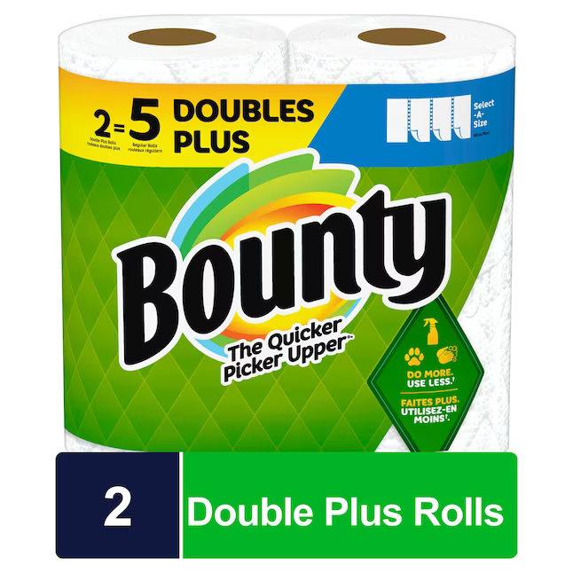 Bounty Seleccione un tamaño de toallas de papel de 2 unidades