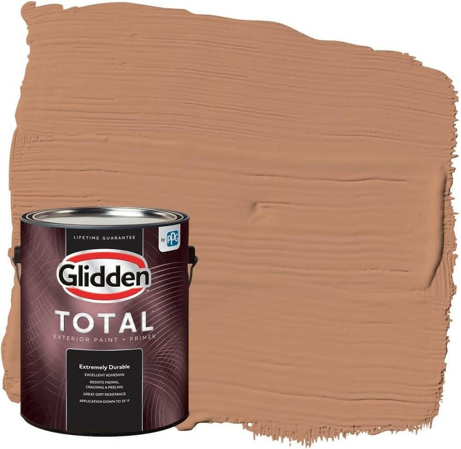 Glidden Total Exterior Paint & Primer Semi-Gloss, Honey Graham