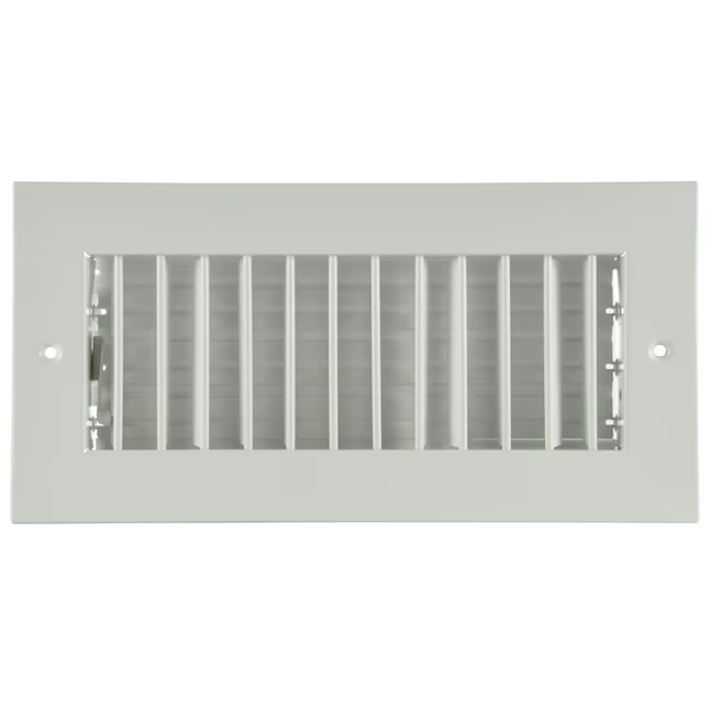 RELIABILT 12 Zoll x 6 Zoll verstellbares weißes Seitenwand-/Deckenregister aus Stahl 