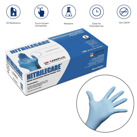 NitrileCare Premium Blaue Untersuchungshandschuhe 4-Mil (Medium, 100er-Pack)