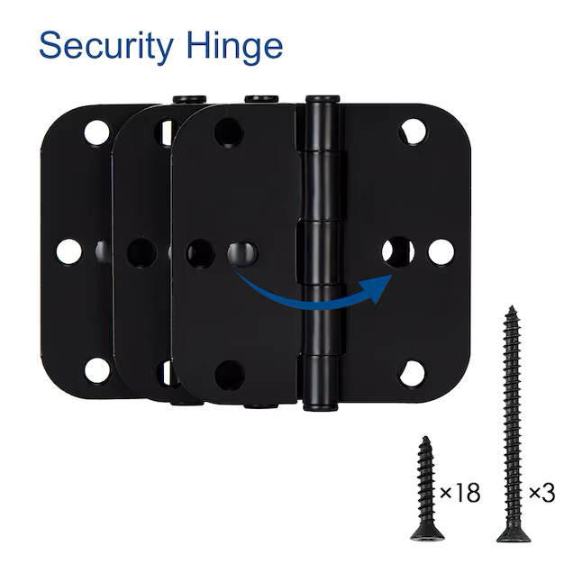 RELIABILT 3-1/2-in H x 5/8-in Radius Oil-Rubbed Bronze Security Interior Door Hinge (3-Pack)