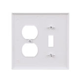 Eaton 2-Gang Midsize White Polycarbonate Indoor Toggle/Duplex Wall Plate