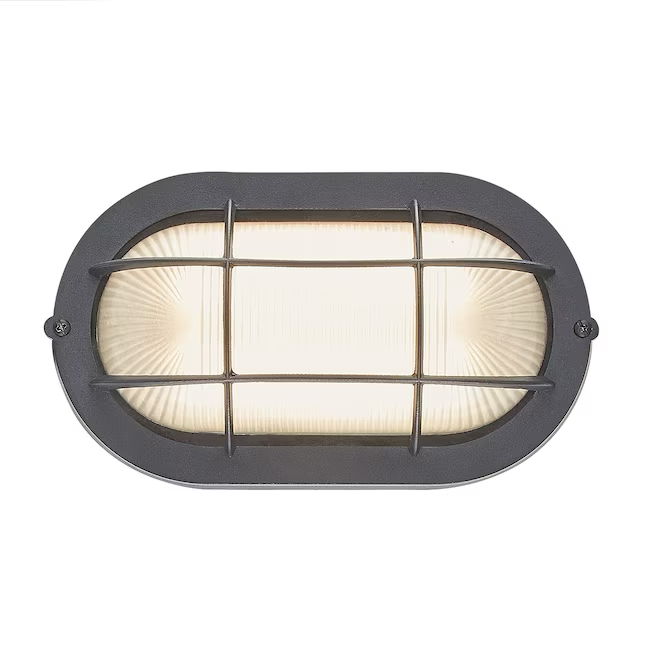 Project Source 4.13-in Black Integrated Outdoor Wall Light