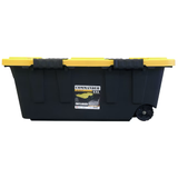 Project Source Commander Large 20-Gallons (80-Quart) Black Heavy Duty Rolling Tote with Latching Lid