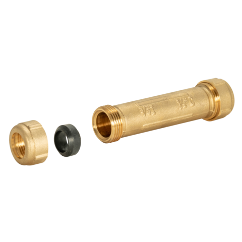 EZ-FLO 3/8 in. IPS - 1/2 in. Copper Compression Brass Coupling Fitting - 5 in. Long Pattern