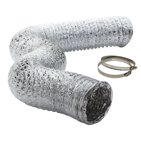 Eastman 4 in. x 8 ft. Eastman Flexible Aluminum Foil Dryer Vent Duct with Worm Gear Clamps