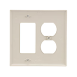 Placa de pared decorativa/dúplex para interiores de policarbonato color almendra claro de tamaño mediano Eaton de 2 unidades