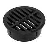 NDS 4 in. Round Drainage Grates for Pipes and Fittings 1-1/2-in L x 4-1/2-in W x 3-in or 4-in dia Grate (Black)