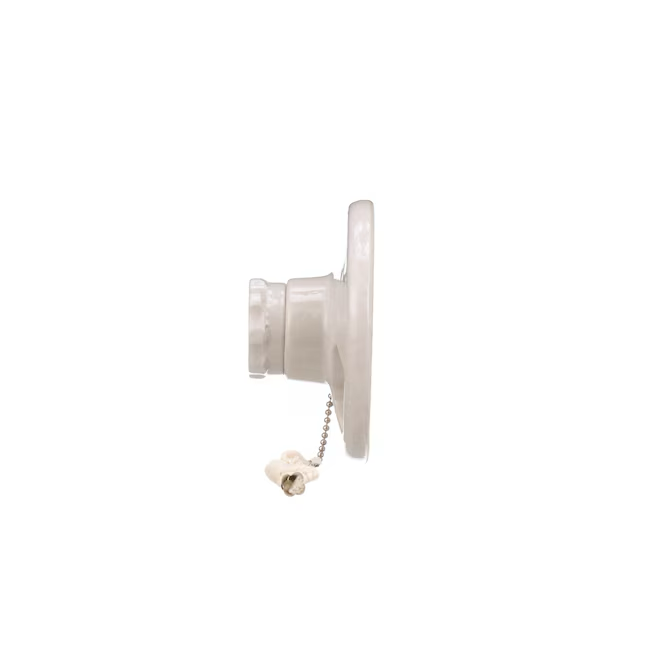 Eaton 660-Watt Porcelain Pull Chain Ceiling Socket, White