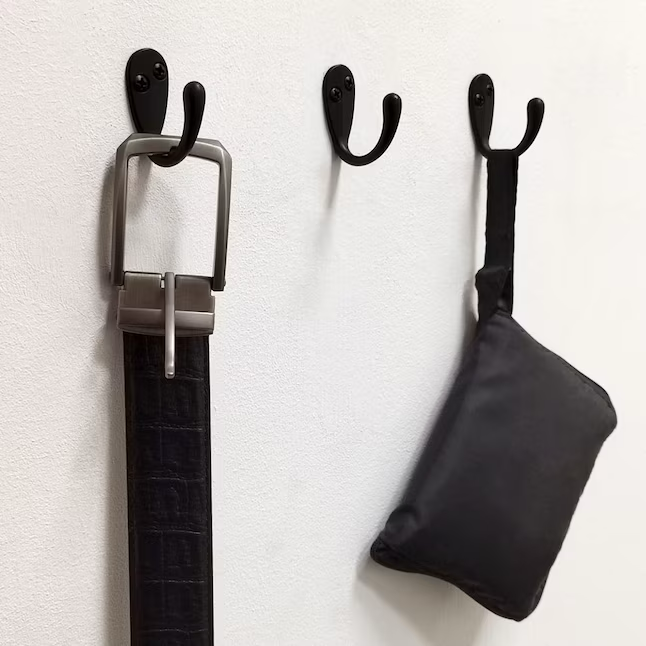 RELIABILT 1.57-in Black Zinc Die-cast Universal Hook (4-Pack)
