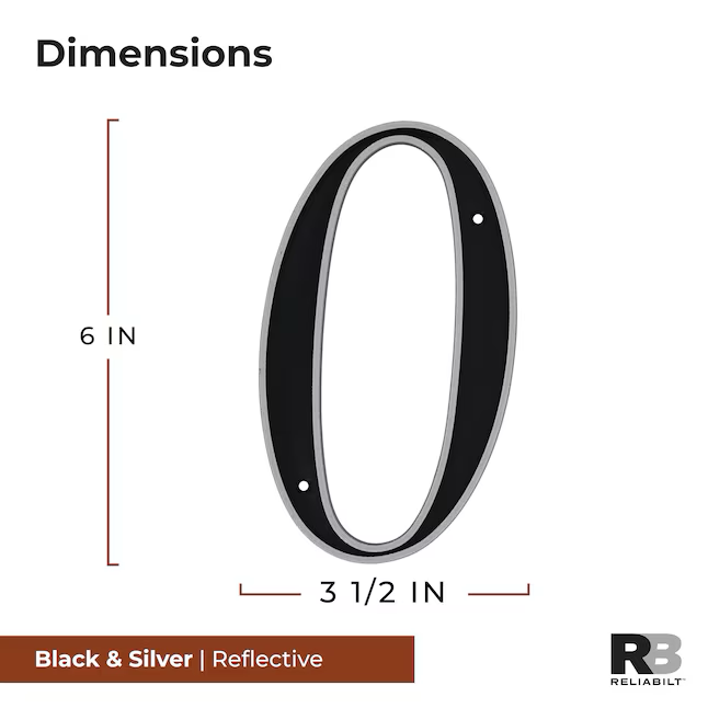 RELIABILT 6-Zoll reflektierende schwarze Nummer