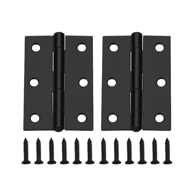 RELIABILT 3-in H Matte Black Mortise Interior/Exterior Door Hinge (2-Pack)