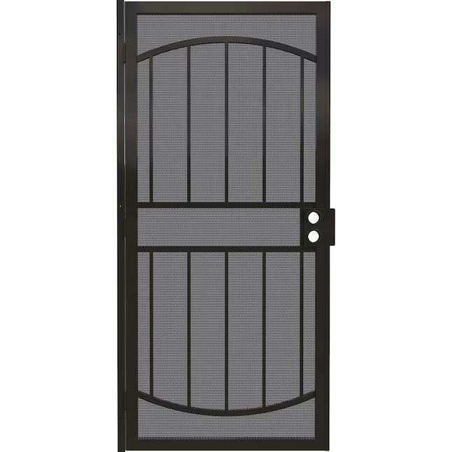 RELIABILT Gibraltar 36-in x 81-in Black Steel Surface Mount Security Door with Black Screen