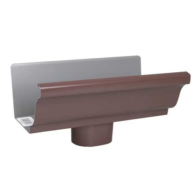 Amerimax 5-in x 10-in Brown K Style Gutter End with Drop