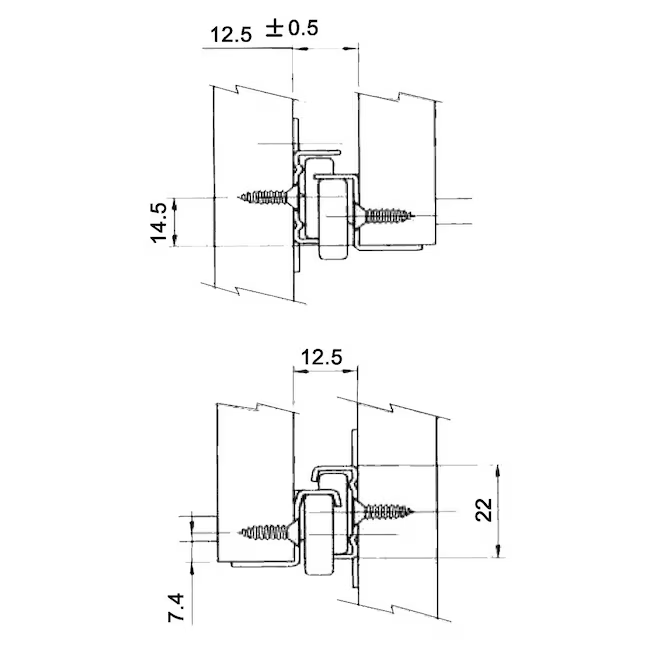 Richelieu Guía deslizante para cajón de montaje lateral de 11,81 pulgadas, capacidad de carga de 75 lb (2 piezas)