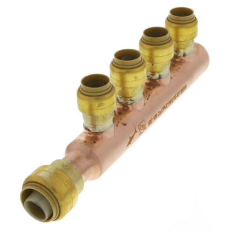 SharkBite 3/4 in. x 1/2 in. Push-to-Connect Copper 4-Port Closed Manifold Fitting