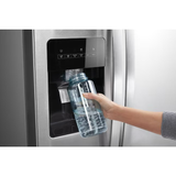 Refrigerador de dos puertas verticales Whirlpool de 24.6 pies cúbicos con máquina de hielo, dispensador de agua y hielo (acero inoxidable resistente a huellas dactilares)
