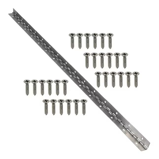 RELIABILT 180-Degree Piano Surface Stainless Steel Cabinet Hinge, (1-Piece)