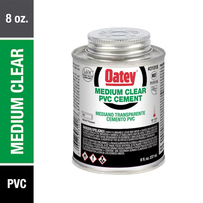 Oatey Medium 8-fl oz Clear PVC Cement