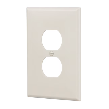 Eaton 1-Gang Jumbo Size Light Almond Plastic Indoor Duplex Wall Plate