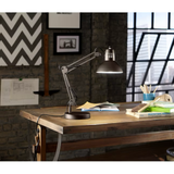 Allen + Roth Embleton Lámpara de escritorio ajustable de bronce de 26 pulgadas con pantalla de metal