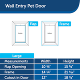 PetSafe Puerta grande de plástico blanco para perros o gatos de 14-1/4 x 21-1/16 pulgadas para pared 