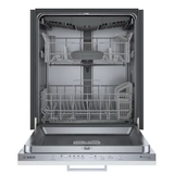 Lavavajillas integrado inteligente de 24 pulgadas con control superior serie 300 de Bosch con tercer estante (preparado para panel personalizado), 46 dBA