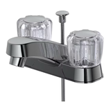 EZ-FLO Traditional Chrome 4-in centerset 2-handle Bathroom Sink Faucet with Drain and Deck Plate