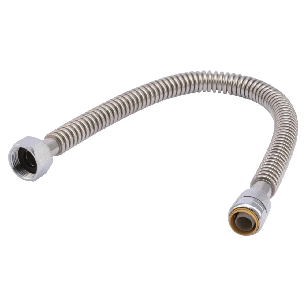 SharkBite 24-in 3/4-in Push-to-connect Inlet x 1-in Fip Outlet Corrugated Stainless Steel Water Softener Connector