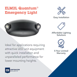 Lithonia Lighting Luz de emergencia cableada negra LED de 0,36 vatios, 120/277 voltios
