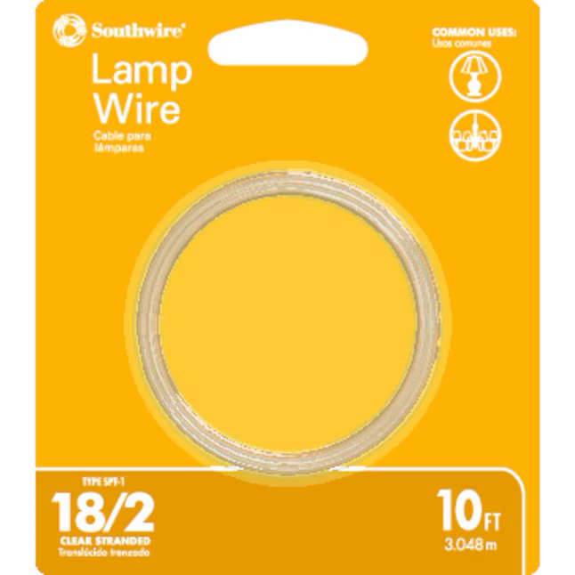 Southwire 10-ft 18/2 Clear Stranded Lamp Cord