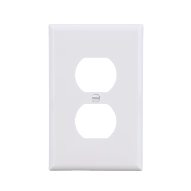 Placa de pared dúplex para interiores de policarbonato blanco mediano de 1 unidad Eaton