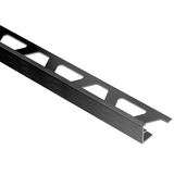 Schluter Systems Schiene 0.375 pulgadas de ancho x 98.5 pulgadas de largo Borde de azulejo en ángulo en L de aluminio anodizado de grafito cepillado