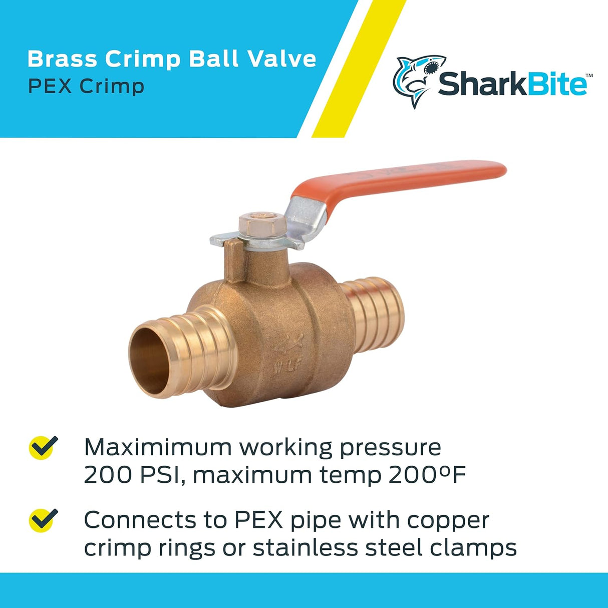 SharkBite 1 in. x 1 in. Brass Crimp Ball Valve