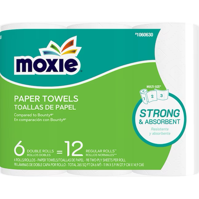 MOXIE Ultra 6 12 rollos SS toalla blanca 6 unidades de toallas de papel