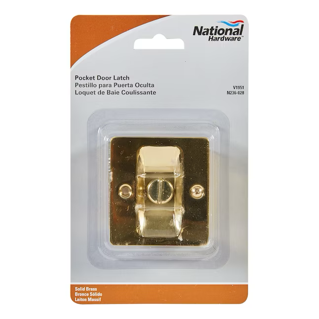National Hardware Tirador para puerta empotrada de latón satinado de 2,75 pulgadas
