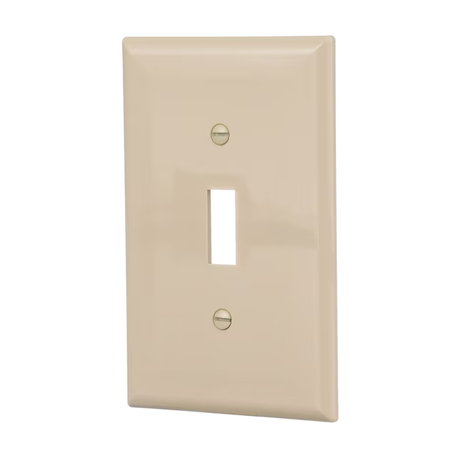 Eaton 1-Gang Midsize Ivory Polycarbonate Indoor Toggle Wall Plate