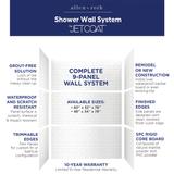allen + roth 48-in x 34-in x 78-in 9-Piece Glue To Wall White Subway Alcove Shower Wall Surround