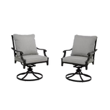 allen + roth Thomas Lake Set of 2 Gray Steel Frame Swivel Dining Chair with Gray Cushioned Seat