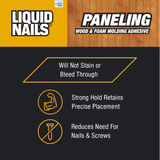 Adhesivo para construcción de interiores de látex blanquecino Liquid Nails (10 onzas líquidas)