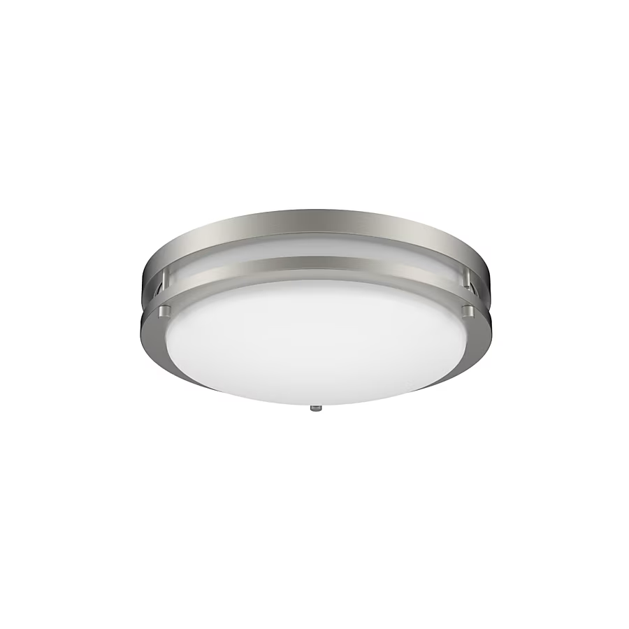 Project Source 1 -Light 11-in Satin Nickel Integrated LED Flush Mount Light