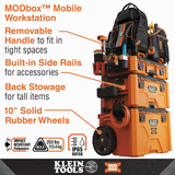 Caja de herramientas de metal y plástico naranja MODbox de 22 pulgadas Klein Tools