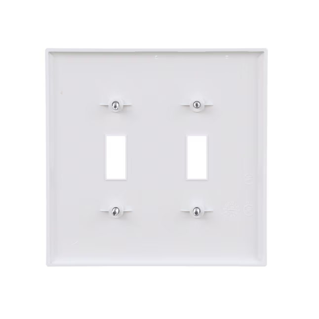 Eaton 2-Gang Midsize White Polycarbonate Indoor Toggle Wall Plate
