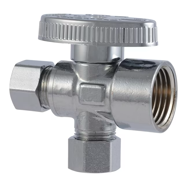 SharkBite 1/2 pulg. FIP x 3/8 pulg. OD Compresión x 3/8 pulg. OD Compresión Tubo de hierro Tope de salida doble