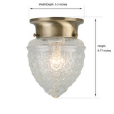 Project Source 1-Light 5.3-in Antique Brass Incandescent Flush Mount Light