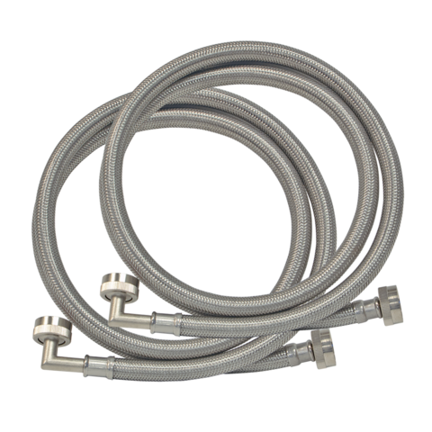 Eastman 2-Pack 4 ft. Braided Washing Machine Hoses With Elbows