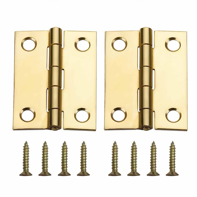 RELIABILT 2-in H Gold Mortise Interior/Exterior Door Hinge (2-Pack)