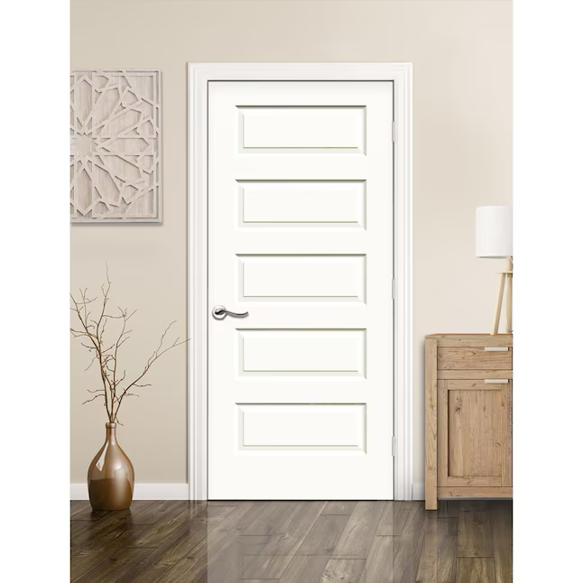 RELIABILT 5-panel Equal Smooth Hollow Core Primed Molded Composite Slab Door